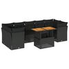 vidaXL 8-dijelni set vrtnih sofa od poliratana s jastucima crni