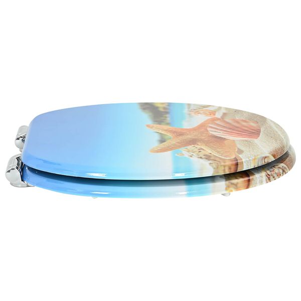 vidaXL WC daska 2 pcs Morska &scaron;koljka 44 x 38 cm MDF ploča