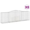 vidaXL Lučne gabionske ko&scaron;are 8 kom 400x50x120/140cm pocinčano željezo
