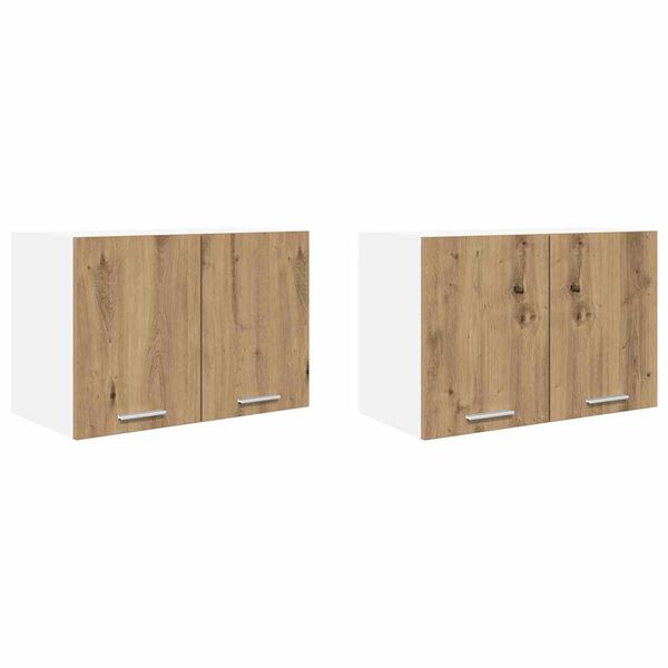 vidaXL Viseći ormarić 2 pcs Umjetnički hrast i bijela 60 x 31 x 40 cm