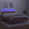 vidaXL Krevet box spring s madracem LED ružičasti 140x190cm bar&scaron;unasti