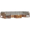 vidaXL Set vanjskih sofa s jastukom 8 pcs Prirodna i svijetlo siva