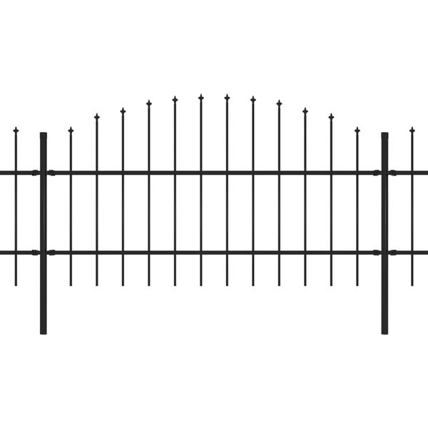 vidaXL Vrtna ograda s vrhom koplja Čelik 1781,5 x 100 cm Crna