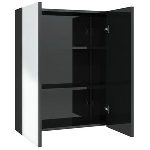 vidaXL Kupaonski ormarić s ogledalom 60x15x75 cm MDF sjajni crni