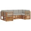 vidaXL Setovi sofa 6 pcs Prirodna i svijetlo siva Čvrsto drvo akacije