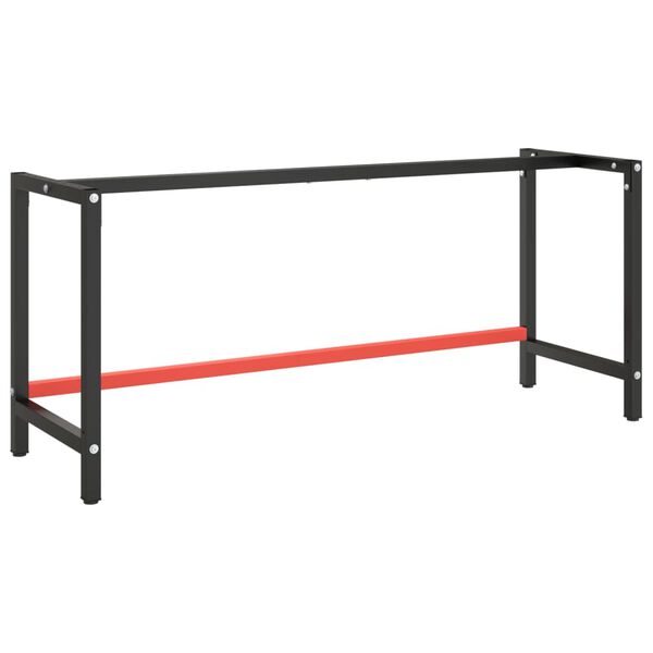 vidaXL Okvir za radni stol mat crni i mat crveni 180x57x79 cm metalni