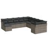 vidaXL 11-dijelni set vrtnih sofa od poliratana s jastucima sivi