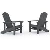 vidaXL Vrtne stolice Adirondack 2 kom HDPE antracit