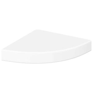 vidaXL Plutajuća kutna polica visoki sjaj bijela 25x25x3,8 cm MDF