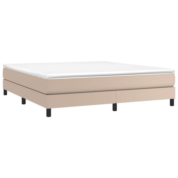 vidaXL Krevet box spring s madracem cappuccino 180x200 cm umjetna koža