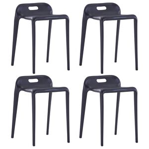 vidaXL Složivi stolci 4 kom crni plastični
