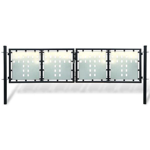 vidaXL Crna jednokrilna ogradna vrata 300x75 cm