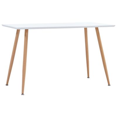 vidaXL Blagovaonski stol bijeli i boja hrasta 120 x 60 x 74 cm MDF