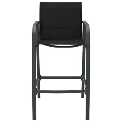 vidaXL Vrtne barske stolice 2 kom crne od tekstilena