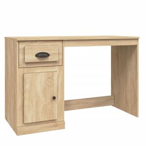 vidaXL Radni stol s ladicom boja hrasta 115x50x75 cm konstruirano drvo