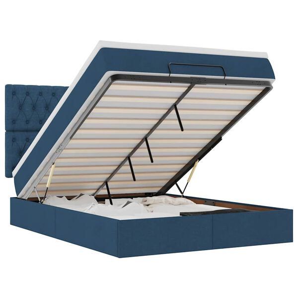vidaXL Otomanski krevet s madracem plavi 140x190cm od tkanine
