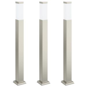 vidaXL Stupić za zidne lampe 3 kom 80 cm nehrđajući čelik IP44