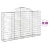 vidaXL Lučne gabionske ko&scaron;are 10kom 200x30x120/140cm pocinčano željezo
