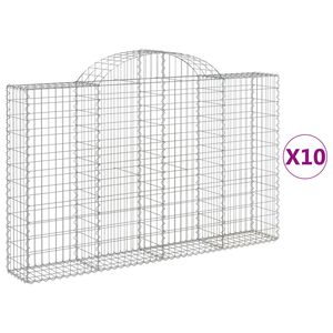 vidaXL Lučne gabionske ko&scaron;are 10kom 200x30x120/140cm pocinčano željezo