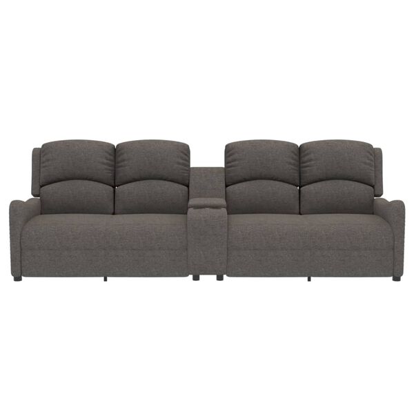 vidaXL Masažni četverosjed od tkanine s držačima čaša svjetlosivi