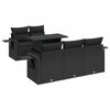 vidaXL 6-dijelni set vrtnih sofa s jastucima crni od poliratana