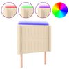 vidaXL LED uzglavlje krem 103 x 16 x 118/128 cm od tkanine