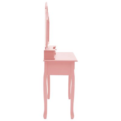 vidaXL Toaletni stolić sa stolcem rozi 100x40x146 cm drvo paulovnije