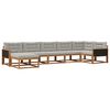 vidaXL Set vanjskih sofa s jastukom 7 pcs Prirodna i svjetlosiva