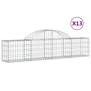 vidaXL Lučne gabionske ko&scaron;are 13 kom 200x30x40/60 cm pocinčano željezo