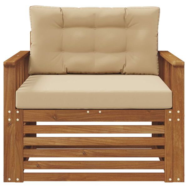 vidaXL Set vanjskih sofa Čvrsto drvo akacije i poliester Prirodna