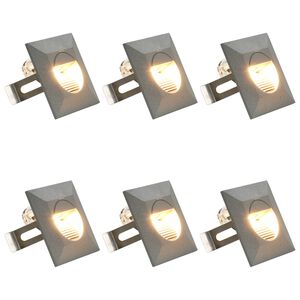 vidaXL Vanjske LED zidne svjetiljke 6 kom 2 W srebrne četvrtaste