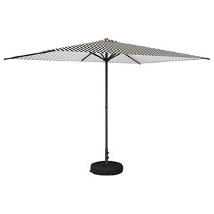 vidaXL Vrtni suncobran 200 x 300 cm Poliester Pravokutni Crna i bijela