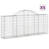 vidaXL Lučne gabionske ko&scaron;are 5 kom 200x30x80/100 cm pocinčano željezo