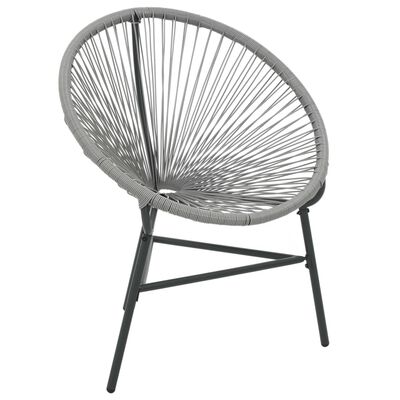 vidaXL Vrtna okrugla stolica od poliratana siva