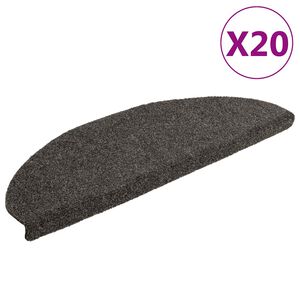 vidaXL Prostirke za stepenice, samoljepljive, 20 kom. 65x21x4 cm, antracit, poluokrugle, velike