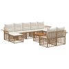 vidaXL Set vanjskih sofa 10 kom. 9-sjedala Prirodna i krema bijela