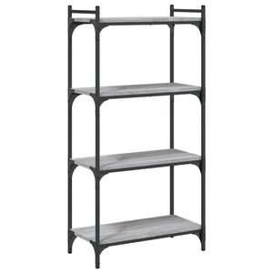 vidaXL Regal za knjige s 4 razine siva boja hrasta 60x30x120 cm drveni