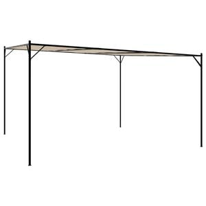 vidaXL Sjenica bež 4 x 4 m 180 g/m&sup2; od tkanine i čelika