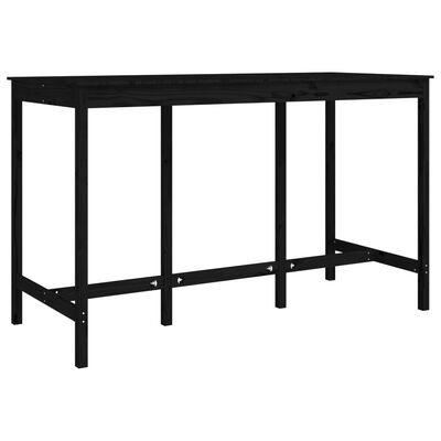vidaXL Barski stol crni 180x80x110 cm od masivne borovine