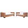 vidaXL 2-dijelni set vrtnih sofa od prirodnog ratana s jastucima