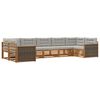 vidaXL Set vanjskih sofa s jastukom 7 pcs Prirodna i svjetlosiva
