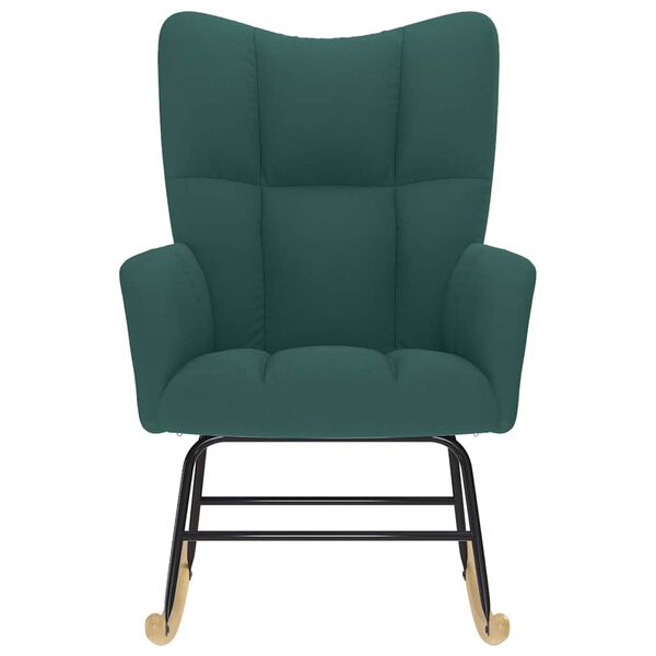 vidaXL Stolica za ljuljanje od tkanine tamnozelena