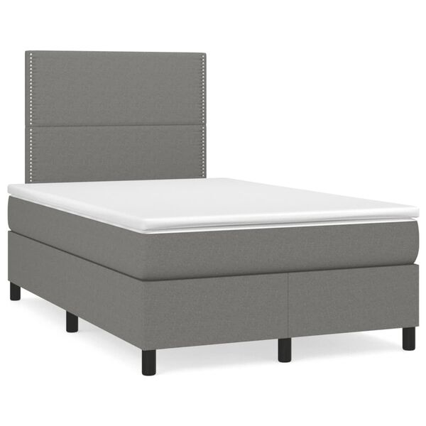 vidaXL Krevet box spring s madracem tamnosivi 120 x 190 cm tkanina