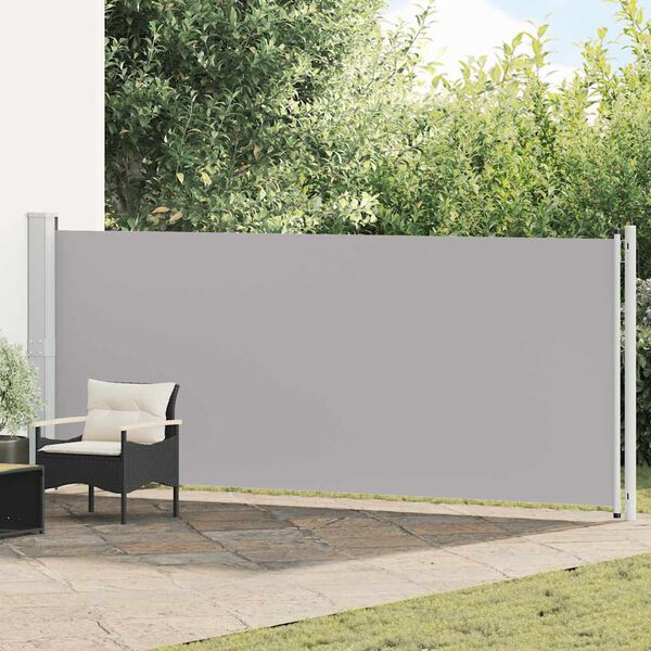 vidaXL Uvlačiva bočna tenda za terasu 600 x 160 cm siva