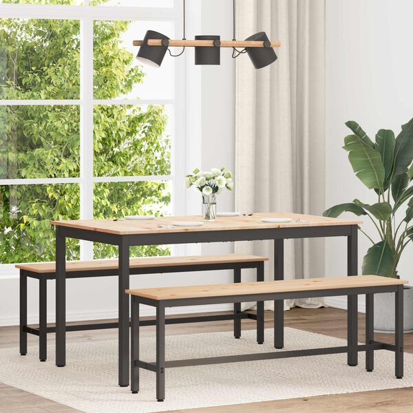 vidaXL Stol za objedovanje Prirodna 140 x 80 x 75 cm