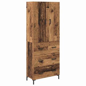 vidaXL Highboard Zidne Staro drvo 69,5 x 34 x 180 cm Konstruirano drvo