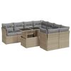vidaXL 9-dijelni set vrtnih sofa s jastucima bež od poliratana