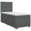 vidaXL Boxspring krevet s madracem Tamnosiva 100 x 200 cm Tkanina