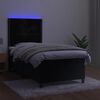 vidaXL Krevet box spring s madracem LED crni 80 x 200 cm bar&scaron;unasti