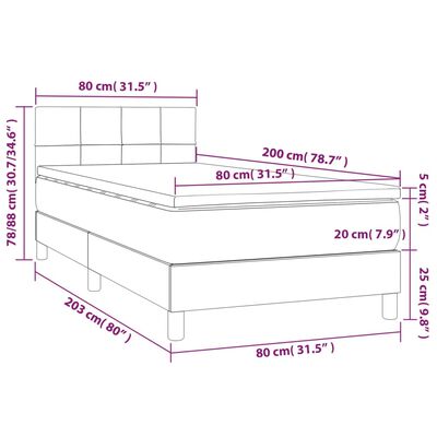 vidaXL Box spring krevet s madracem tamnozeleni 80 x 200 cm baršunasti